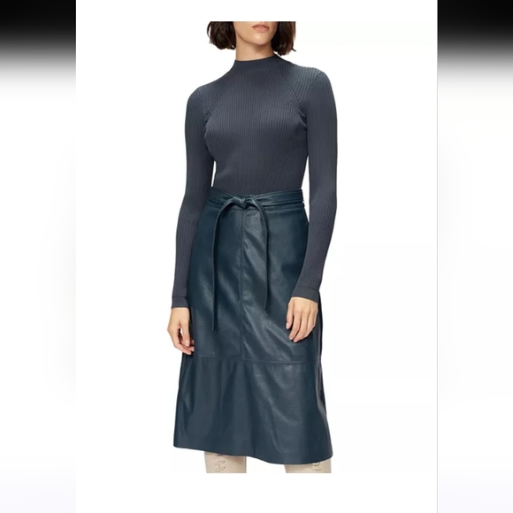 Ted Baker Alltaa Knitted Bodice Pleather Skirt Dress